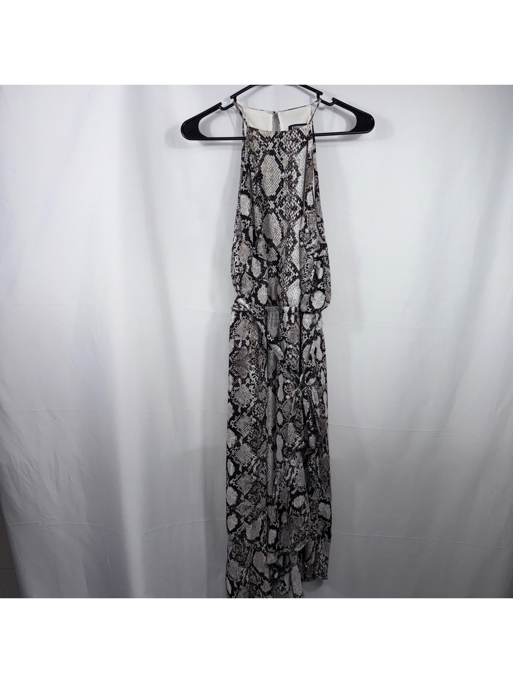 Express Snake Print Halter Maxi Dress Size M High Low